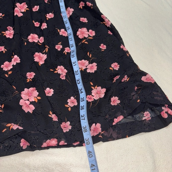 Draper James Cinched‎ Black Pink Floral Mini Dress SzXL - Picture 8 of 8